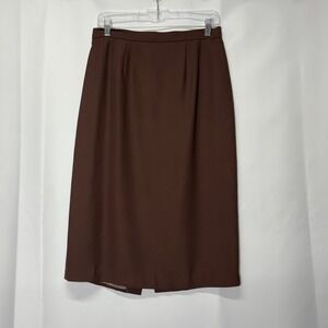 Vintage Kim Rogers Pencil Skirt Womens 12 Brown Career‎ Work Office Professional